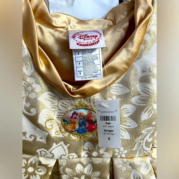 NWT Disney Princess Exclusive Vintage Gold Holiday Dress - Size 5 ~ RARE ~